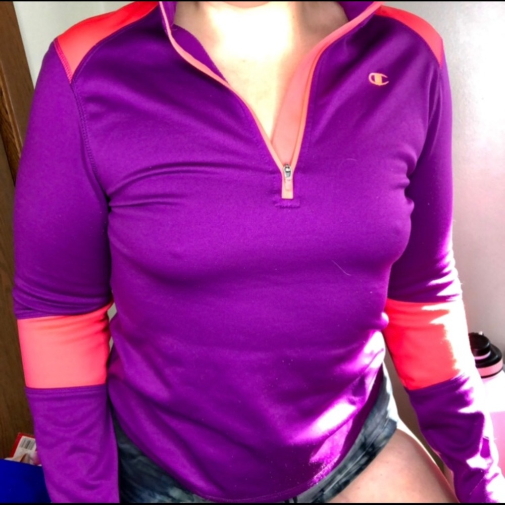 Champion Purple Pull Over Sweatshirt Size Small